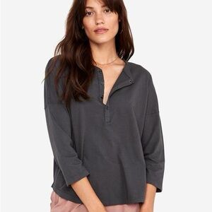 MATE the Label Classic Henley in Charcoal